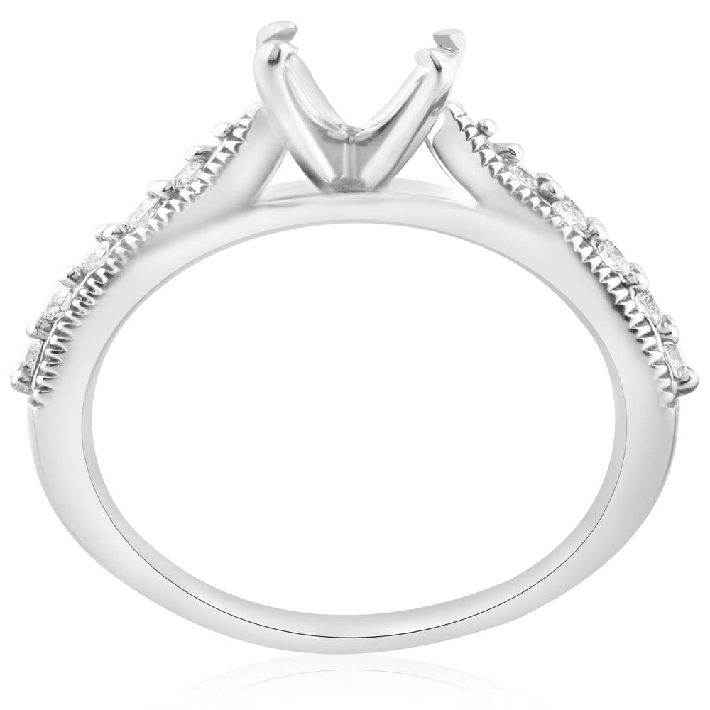 Pompeii3 Diamond Engagement Ring Setting 14k White Gold Vintage Semi Mounting Antique