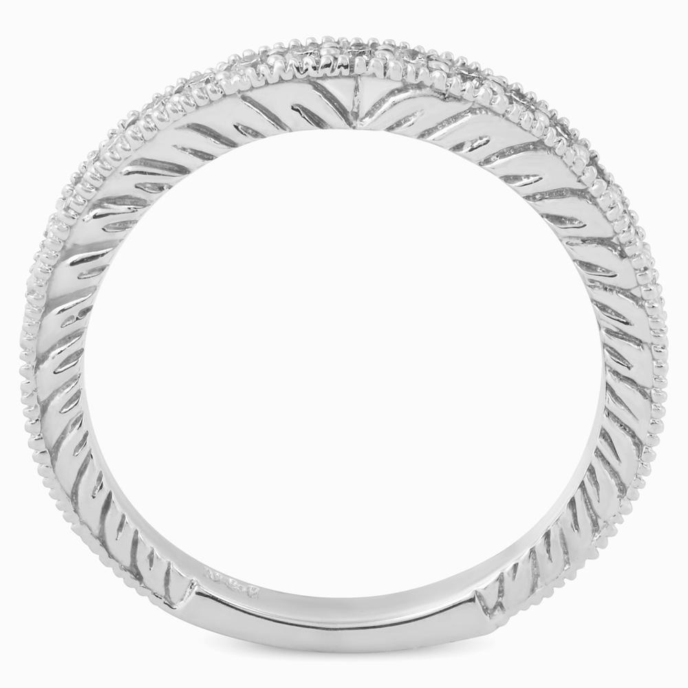Pompeii3 G/SI .20ct Diamond Vintage Womens Wedding Ring Stackable 14k White Gold Band