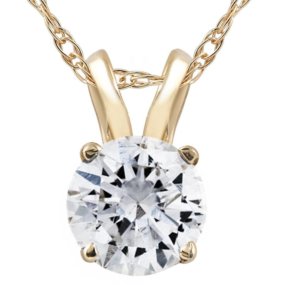Pompeii3 1/2 Ct Diamond Solitaire Pendant Necklace in 14k White Or Yellow Gold