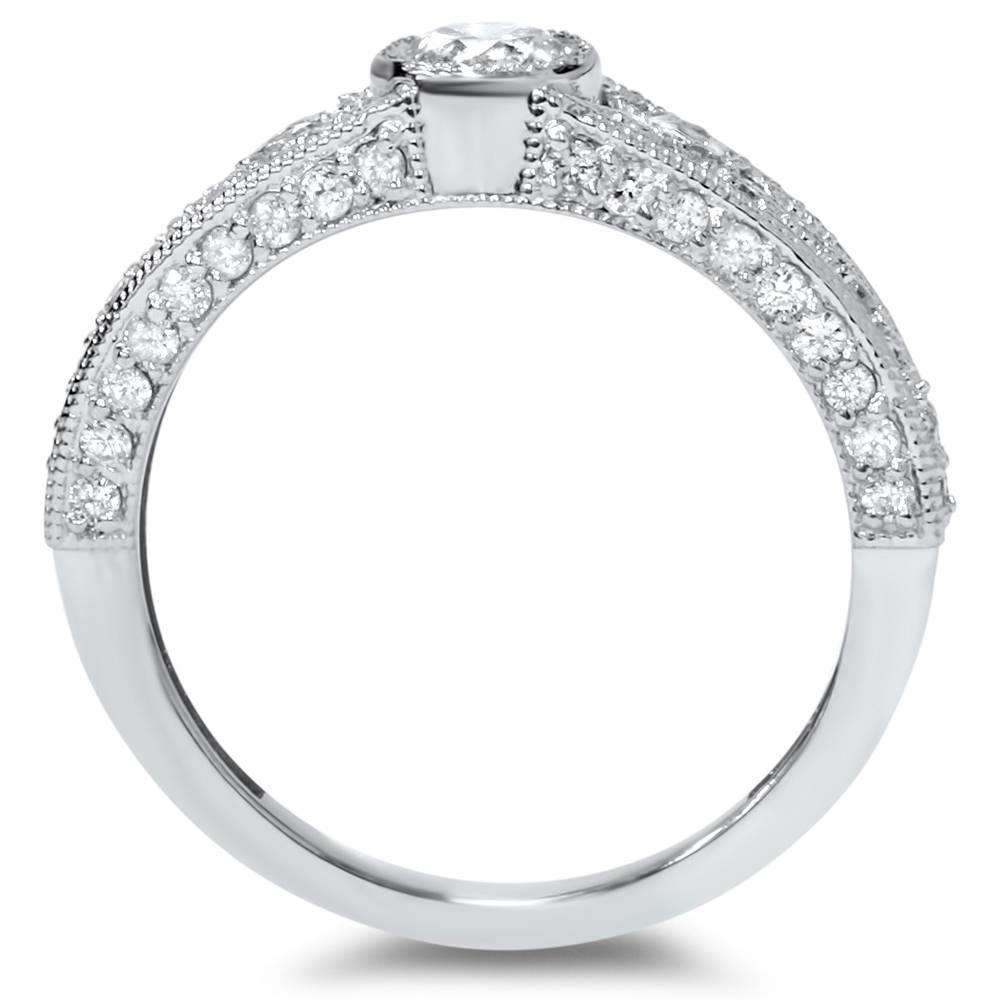 Pompeii3 5/8ct Vintage Diamond Engagement Ring 14K White Gold