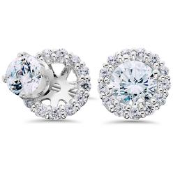 Diamond Stud Earring Jackets Pompeii3 Women S 5 8ct Diamond Studs Halo Earring Jackets Solid 14k White Gold