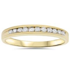 Pompeii3 1/4ct Ladies Ring Natural Diamond Channel Set Wedding Band Pure 14K Yellow Gold