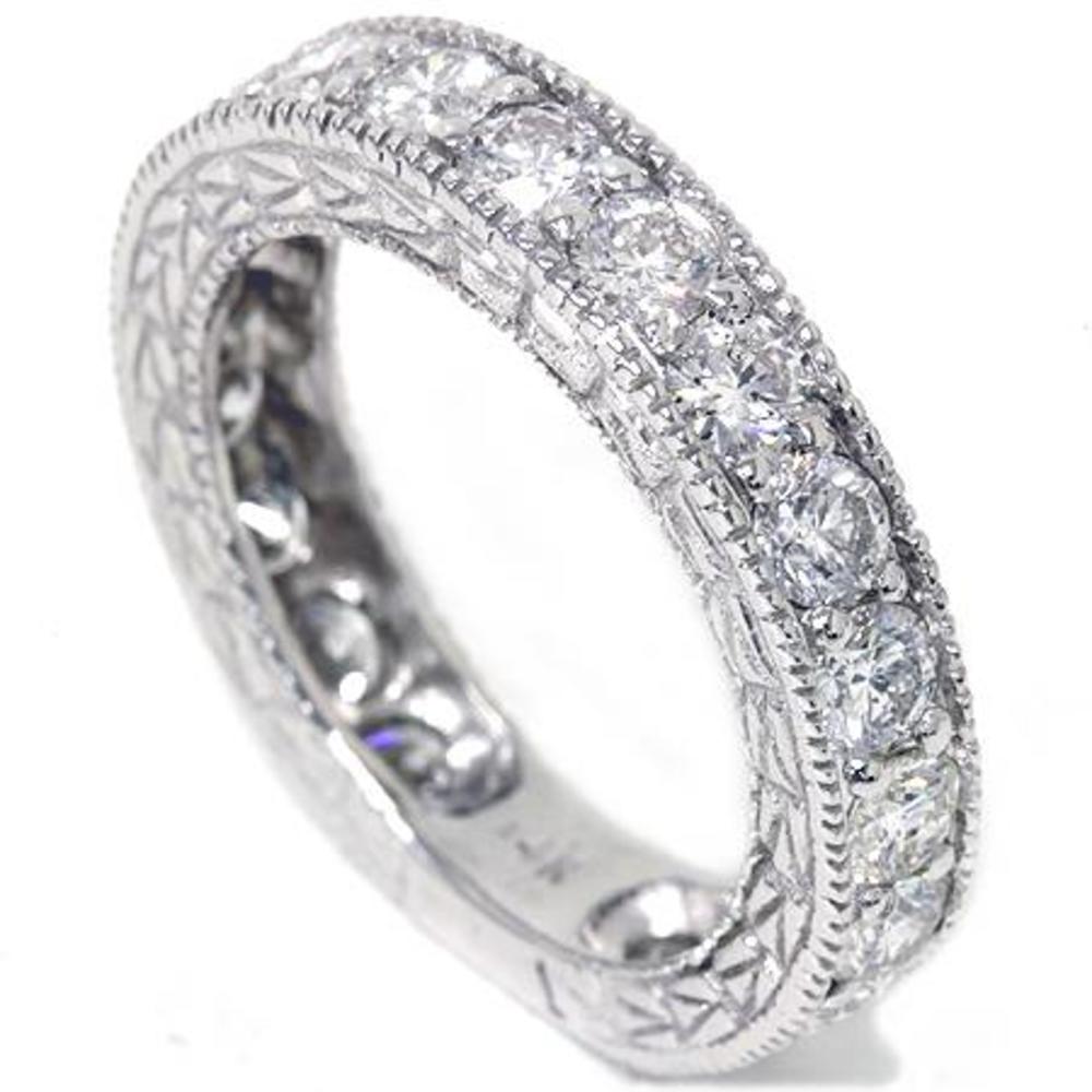 Pompeii3 1 5/8ct Lab Created Vintage Aqntique Filigree Diamond Ring in Solid14K White Gold
