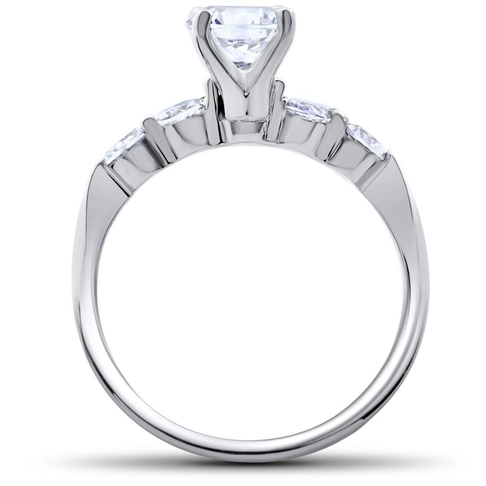 Pompeii3 2 1/4 ct Real Diamond Engagement Solitaire Ring & Matching Wedding Band 14k Gold