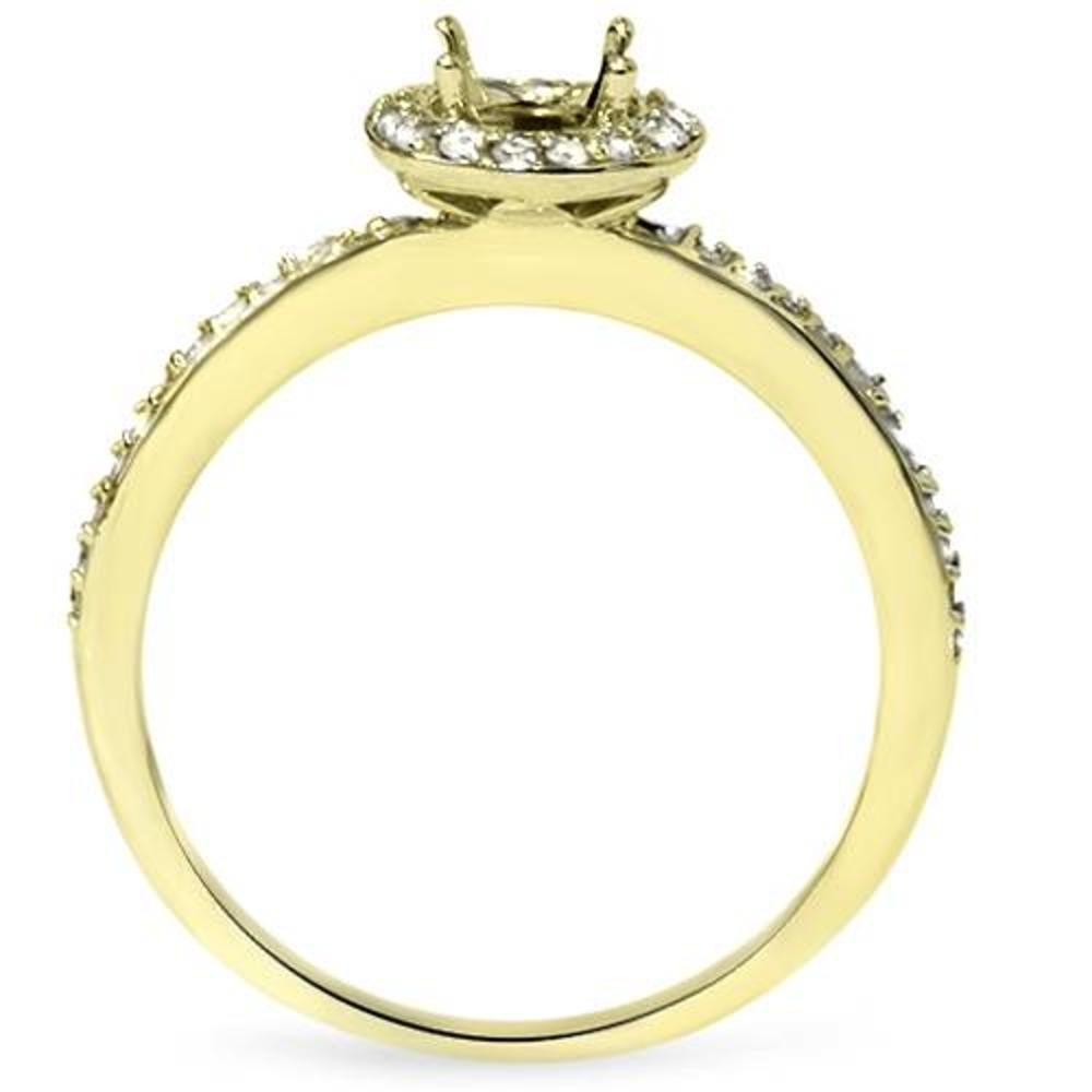 Pompeii3 1/4 Ct Diamond Halo Engagement Ring Semi Mount 14K Yellow Gold