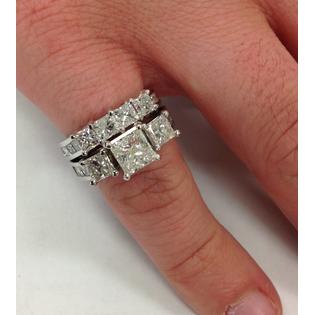 Pompeii3 3 1 2ct Princess Cut Diamond Engagement Ring Wedding Band Pompeii3 3 1 2ct Princess Cut Diamond Engagement Ring Wedding Band Stone Set White Gold