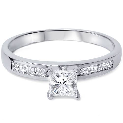 Pompeii3 14k White Gold 1ct Princess Cut Diamond Engagement Ring