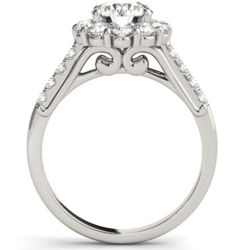 Pompeii3 SI-G 2 1/2 Ct Halo Diamond Engagement Ring 14k White Gold Enhanced