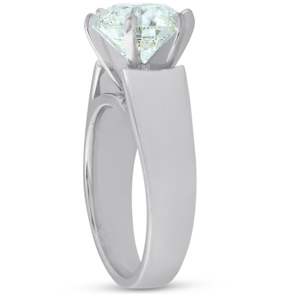 Pompeii3 G/SI 2 Ct Diamond Solitaire Engagement Ring 14k White Gold Enhanced