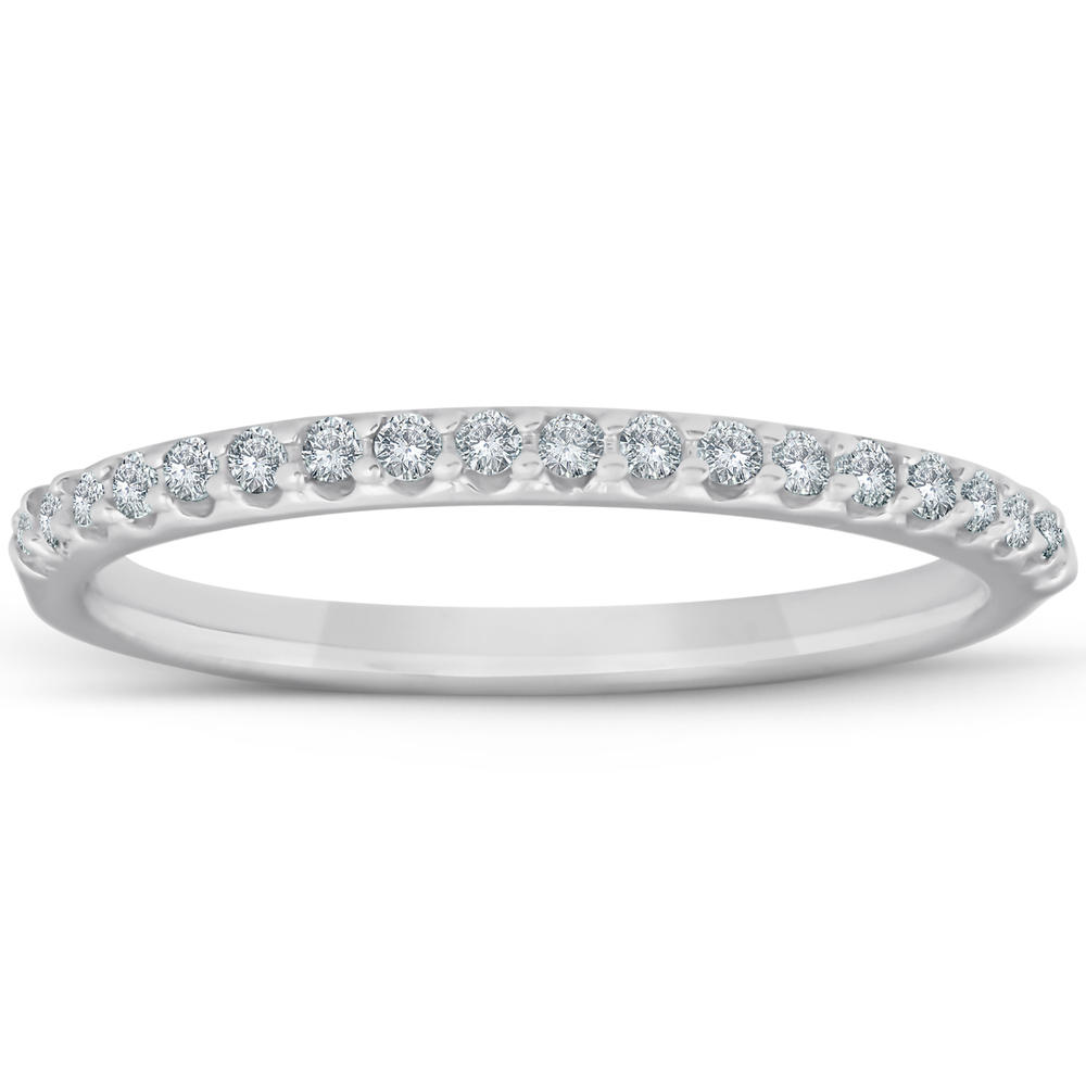 Pompeii3 1/8ct White Gold Diamond Anniversary Wedding Guard Ring