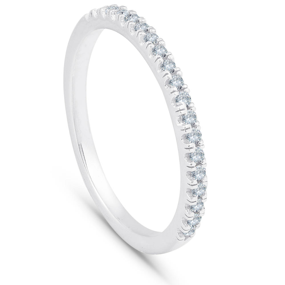 Pompeii3 1/4 cttw Diamond Stackable Womens Wedding Ring 10k White Gold