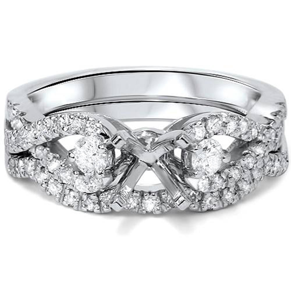 Pompeii3 1/2ct Engagement Setting Set Diamond Infinity Style 14K White Gold