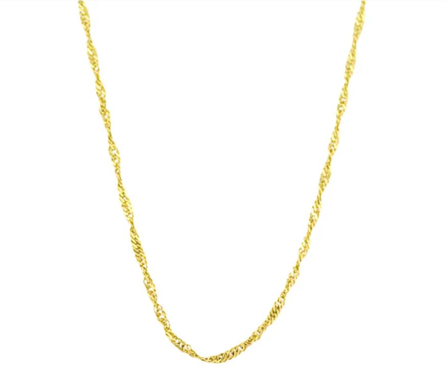 Pompeii3 10k Yellow Gold Singapore Chain Necklace (18 inches)