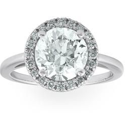 Pompeii3 1 1/2 Ct Halo Round Diamond Low Profile Engagement Ring 14k White Gold Enhanced