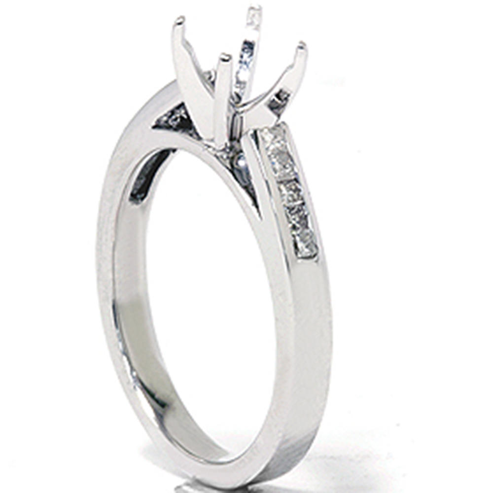 Pompeii3 1/3ct Princess Cut Diamond Semi Mount Engagement Ring 14K White Ring