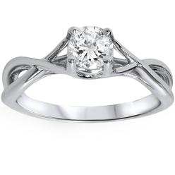 Pompeii3 1/2ct Diamond Infinity Solitaire Engagement Ring 14K White Gold Round Solitaire