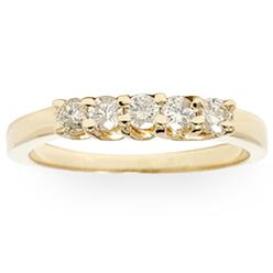 Pompeii3 1/2Ct Diamond 14k Yellow Gold Five Stone Wedding Ring Stackable Band