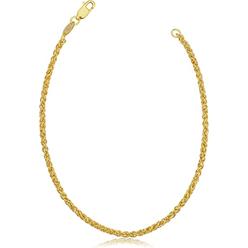 Pompeii3 14k Yellow Gold Filled 2.5 mm Round Wheat Chain Necklace Mens