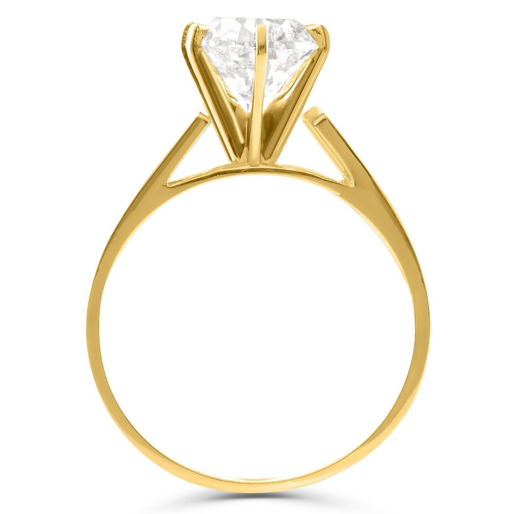 Pompeii3 2Ct Round Diamond Solitaire Engagement Ring 14k Yellow Gold