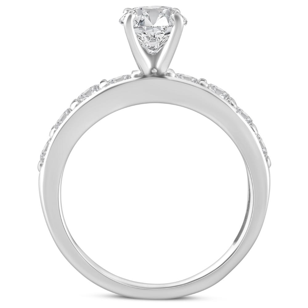 Pompeii3 SI/G 2 Carat Round Cut Diamond Engagement Solitaire Ring 14k White Gold Enhanced