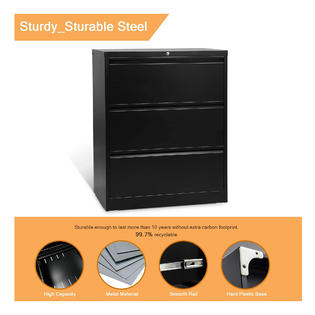 Aobabo AOBABO 3 Drawer Lateral Steel File Organizing with