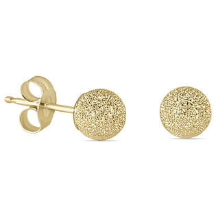Szul 14k Yellow Gold 4mm Laser Cut Ball Stud Earrings