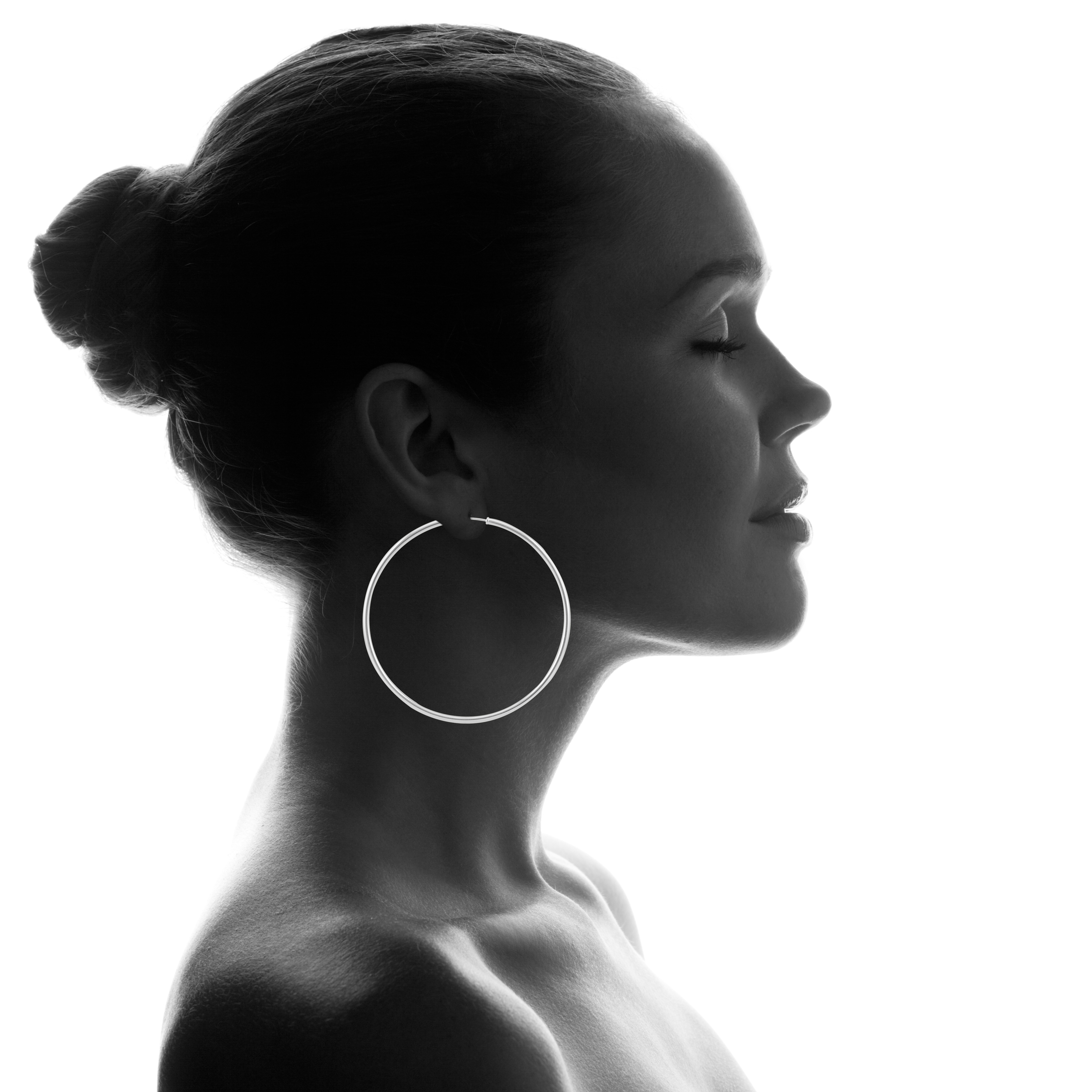 Szul 60mm Endless Hoop Earrings 14k White Gold