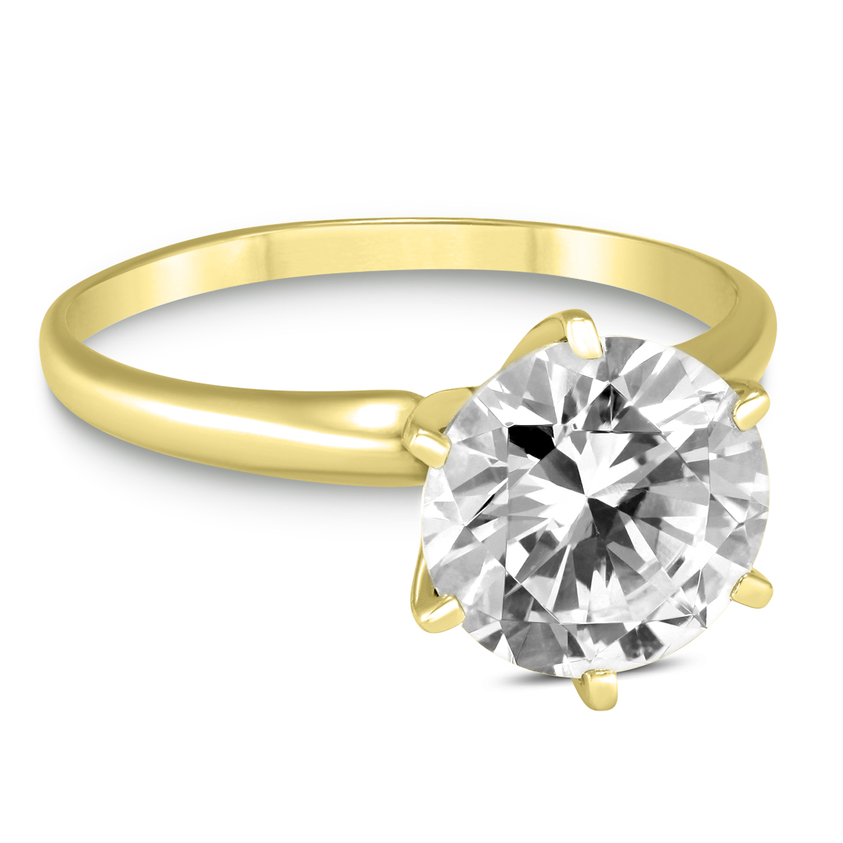 szul.com PREMIUM QUALITY - 1 Carat Diamond Solitaire Ring in 18K Yellow Gold (E-F Color, SI1-SI2 Clarity)