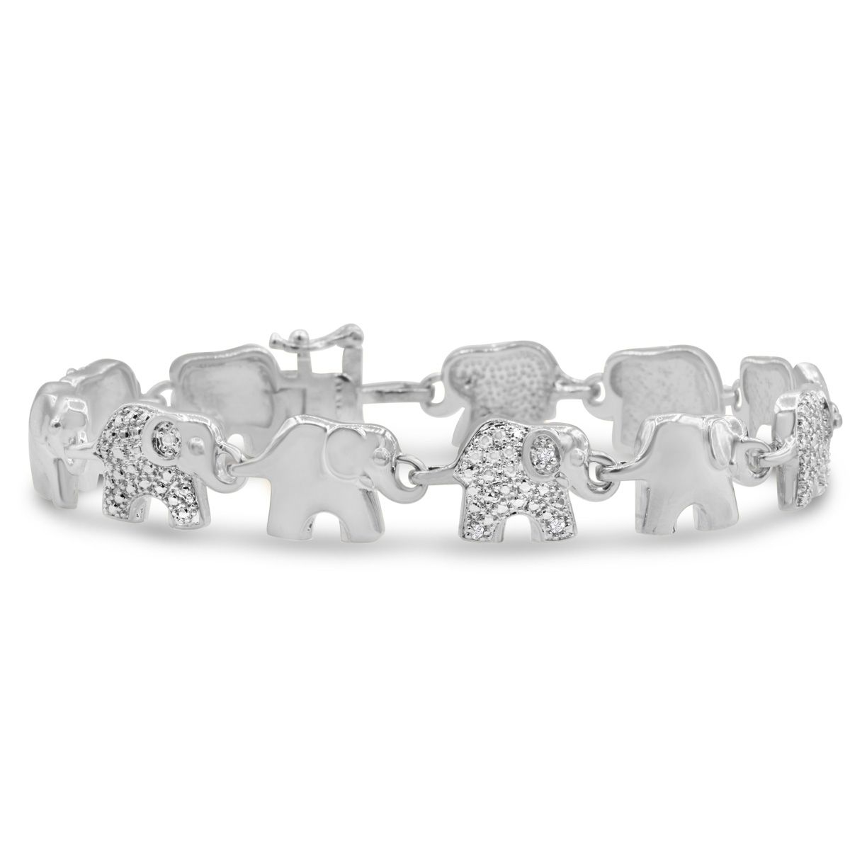White gold elephant bracelet Clearance