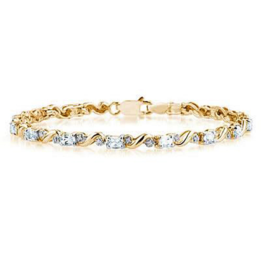 szul.com 10k Yellow Gold Diamond and  Amethyst  Bracelet