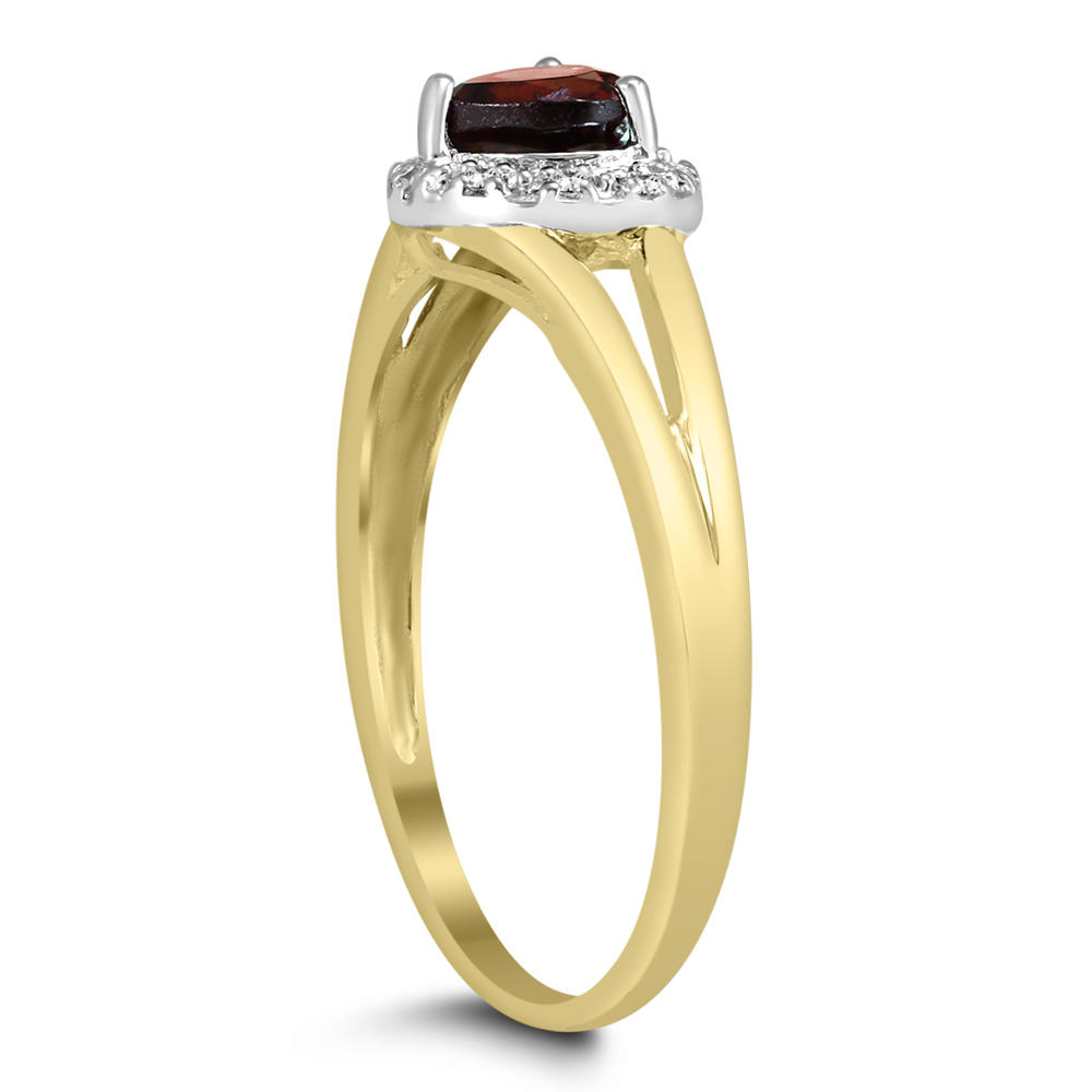 szul.com Heart Shaped  Garnet   and Diamond Ring
