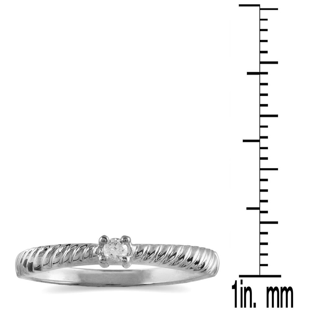 szul.com Diamond Rope Promise Ring in 10K White Gold