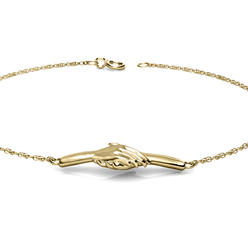 szul.com Ted Poley Miss Your Touch Hand in Hand Bracelet in 10K Yellow Gold