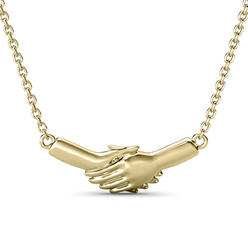 szul.com Ted Poley Miss Your Touch Hand in Hand Necklace in 10K Yellow Gold