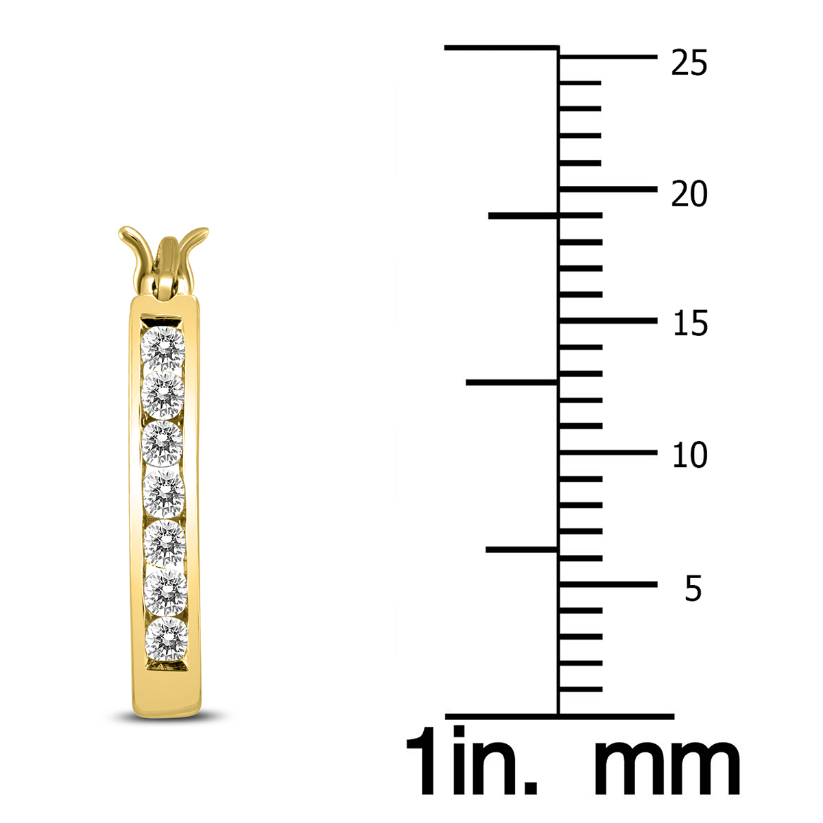 szul.com 1/2 Carat TW Diamond Hoop Earrings in 10k Yellow Gold