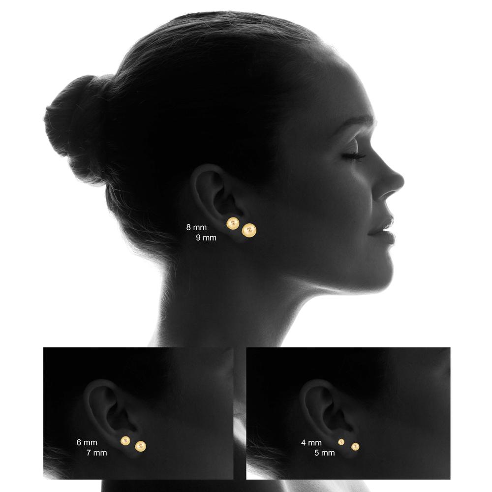szul.com 10K Yellow Gold 8mm Ball Stud Earrings