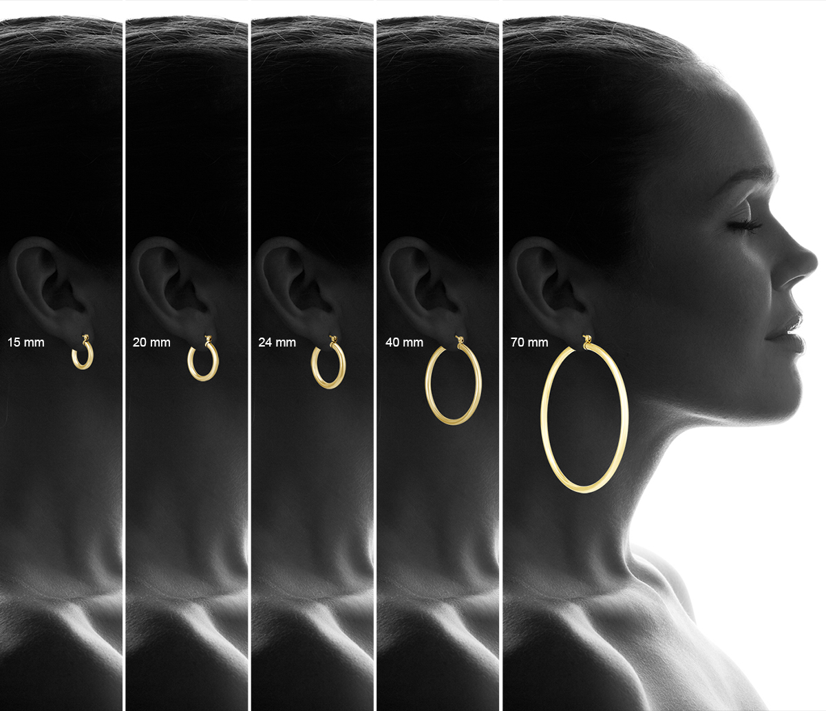 szul.com 40mm 14K Yellow Gold Filled Hoop Earrings