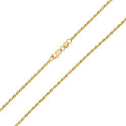 szul.com 10K Yellow Gold 1.5MM Sparkle Rope Chain With Lobster Clasp - 16 Inch