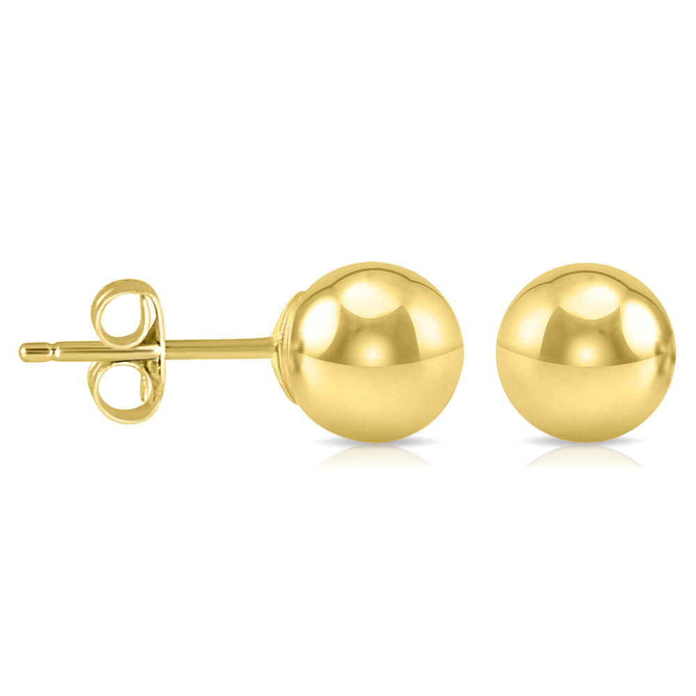 szul.com 6MM 14K Yellow Gold Filled Round Ball Earrings