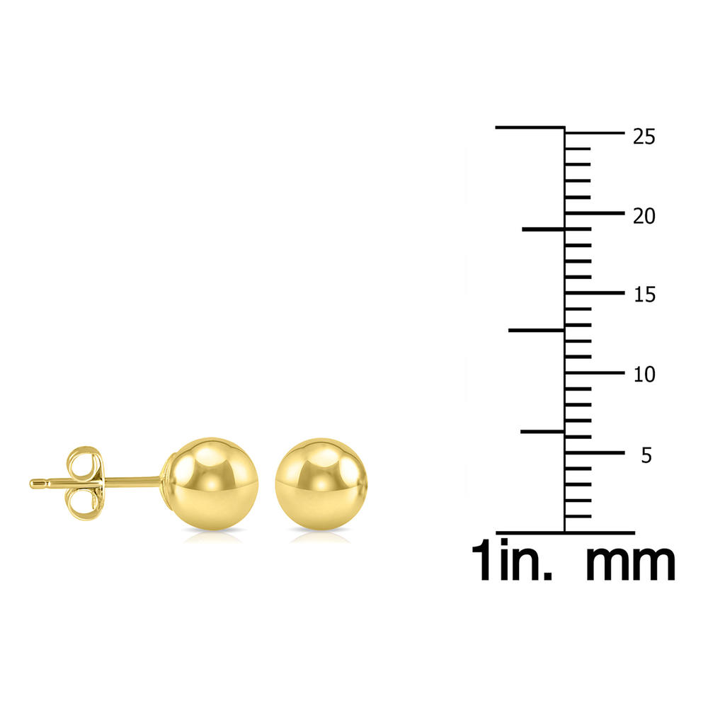 szul.com 6MM 14K Yellow Gold Filled Round Ball Earrings