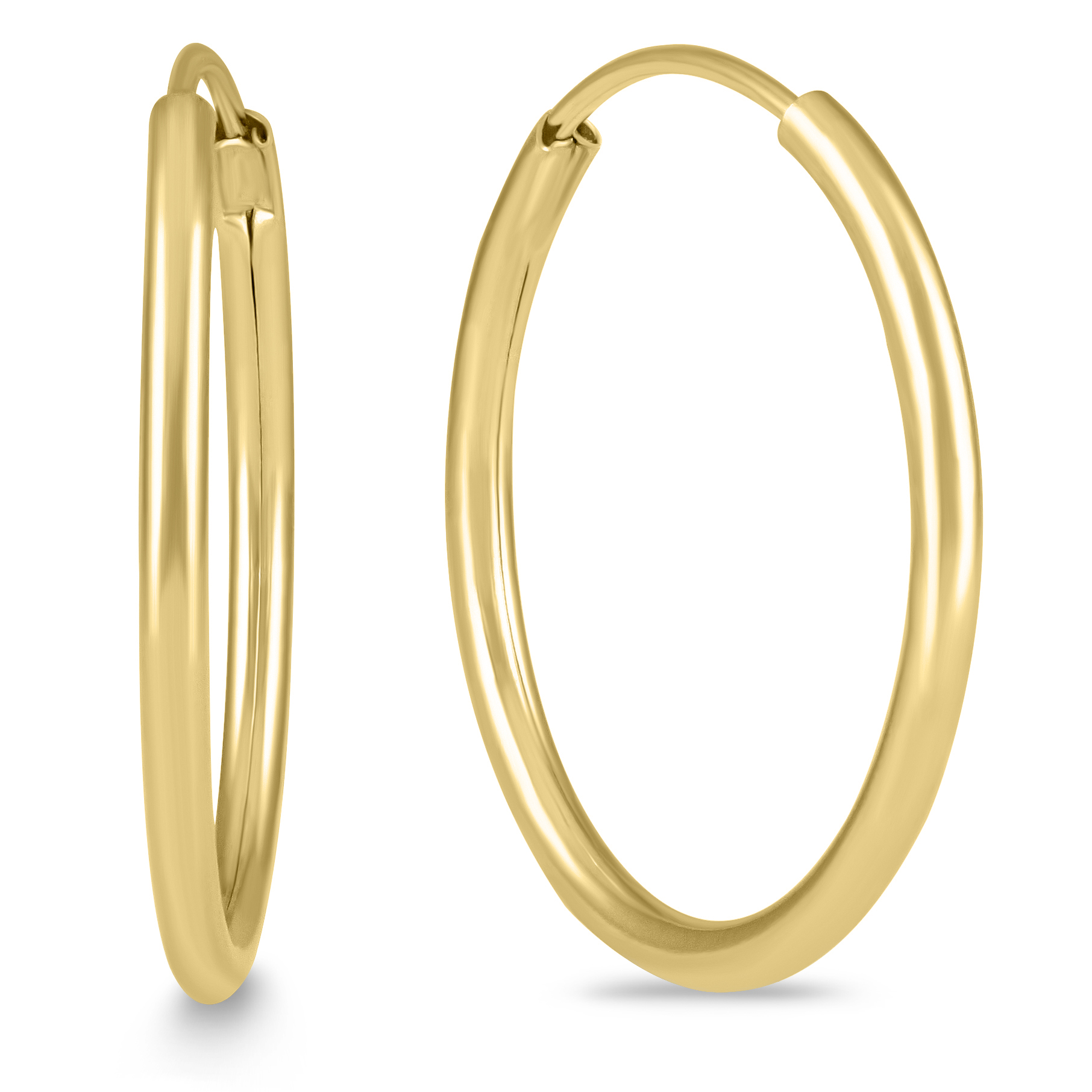 szul.com 3/4 Inch Endless 14K Yellow Gold Filled Hoop Earrings (20mm Diameter)