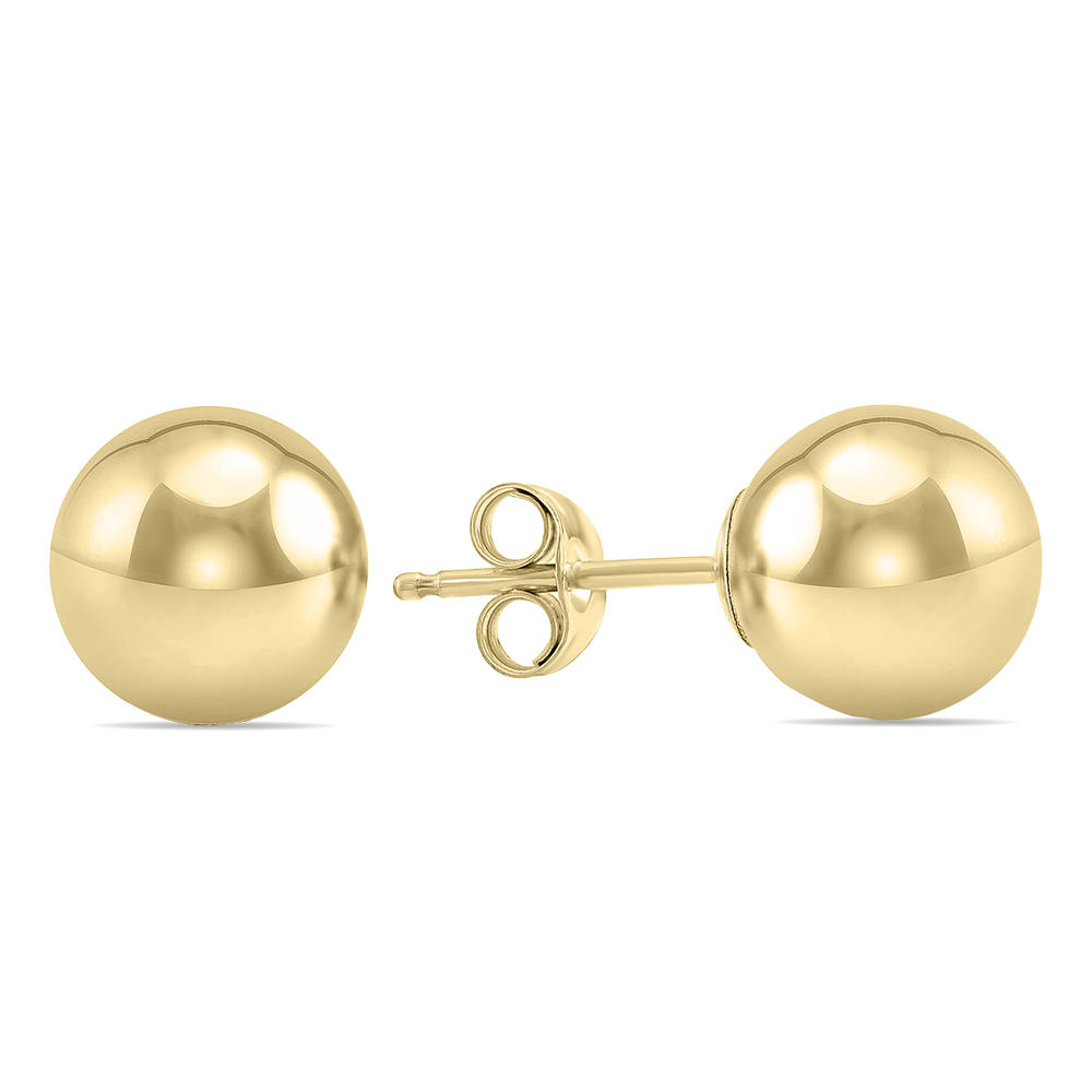 szul.com 8MM 14K Yellow Gold Filled Round Ball Earrings