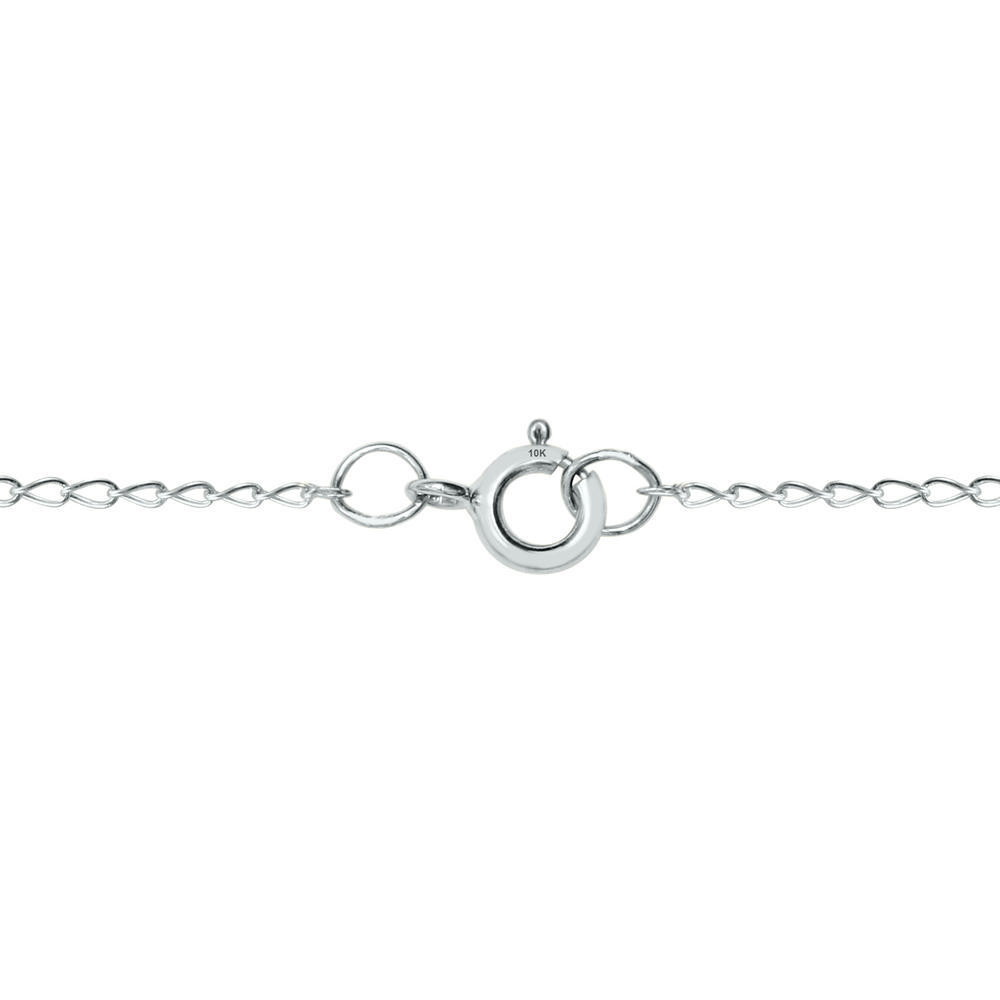 szul.com Aquamarine Loop Pendant Necklace in 10K White Gold