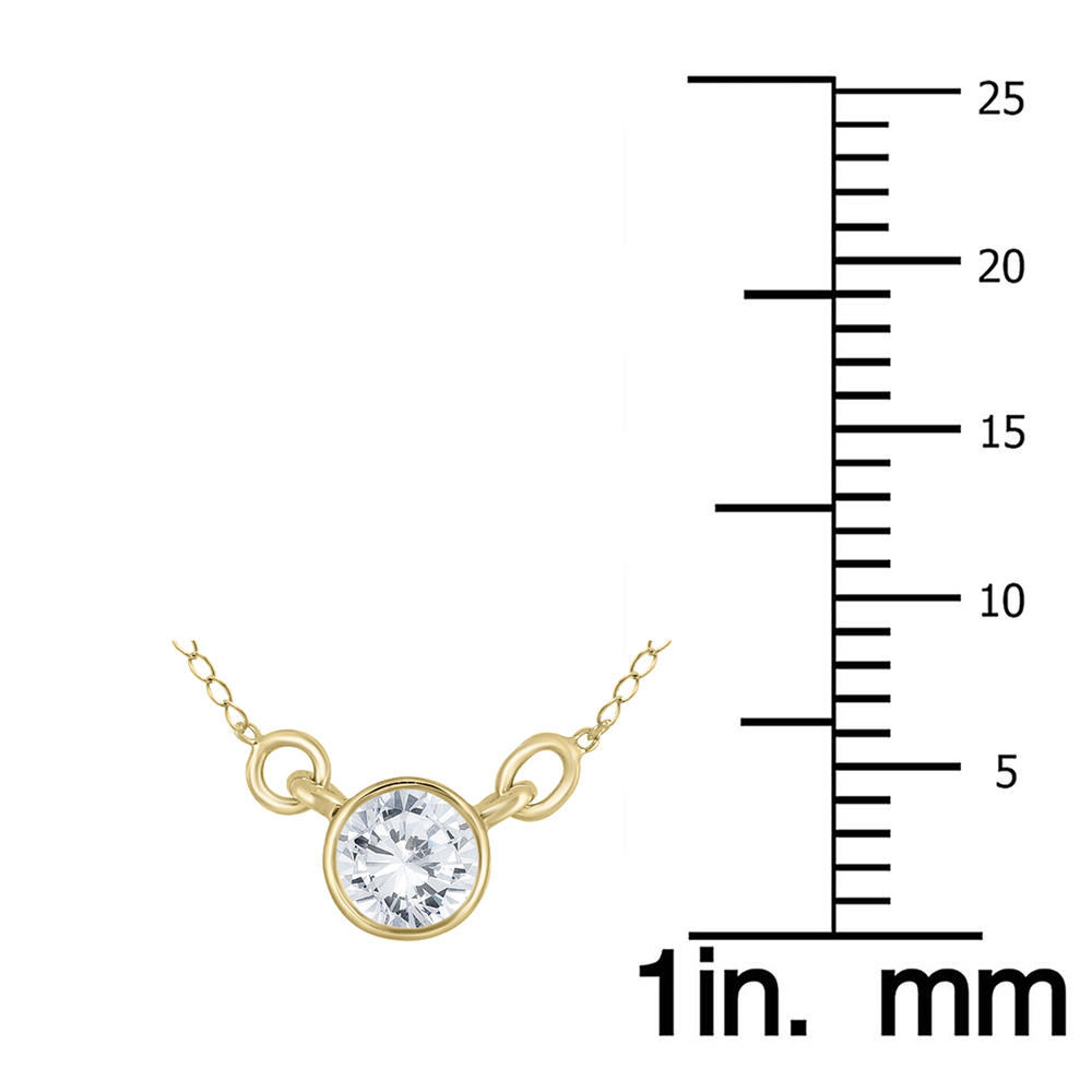 szul.com 1/2 Carat TW Natural Diamond Bezel Necklace in 14K Yellow Gold