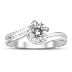 szul.com AGS Certified 1 Carat Diamond Solitaire Ring in 14K White Gold (J-K Color, I2-I3 Clarity)