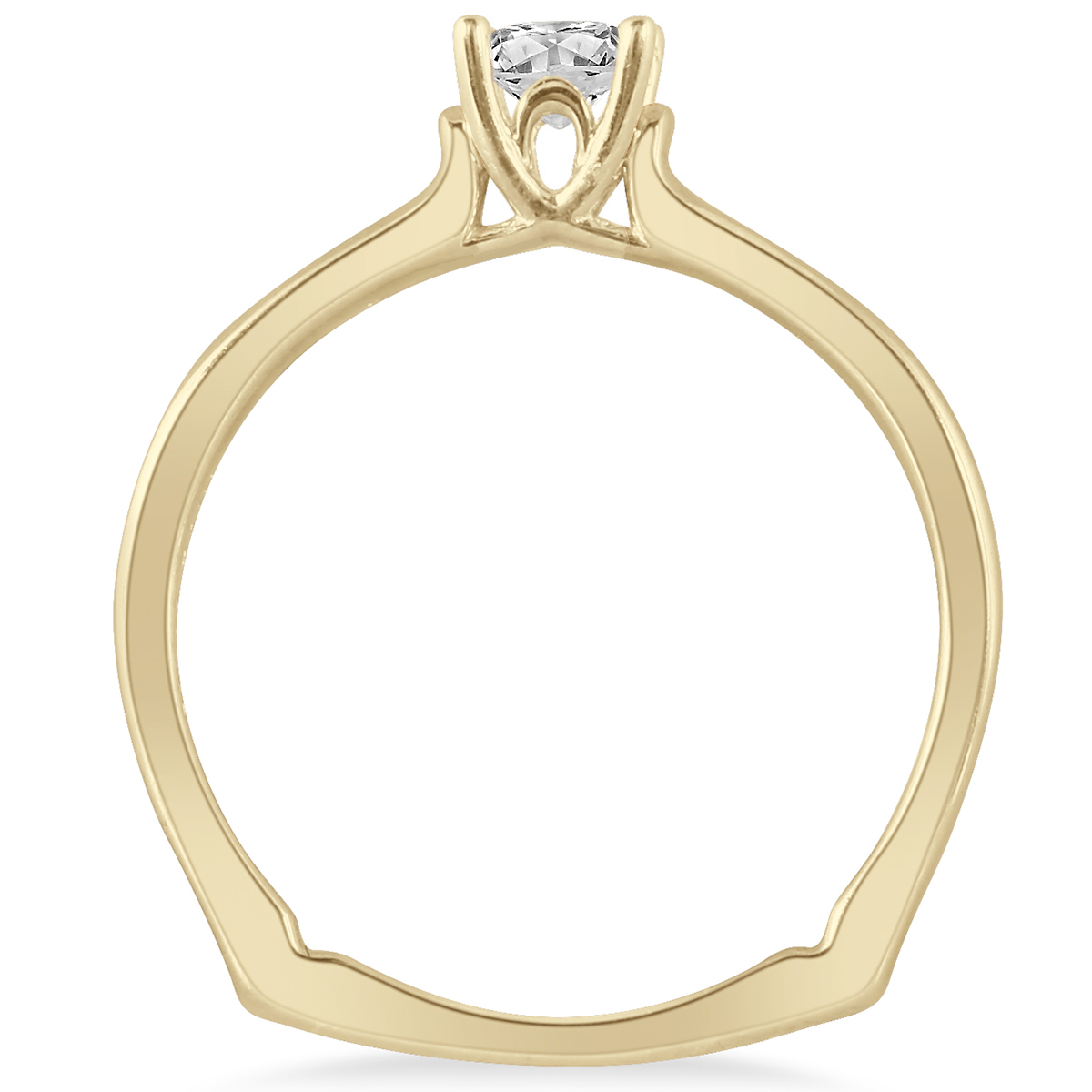 szul.com 1/3 Carat TW Princess Cut Diamond Ring in 14K Yellow Gold