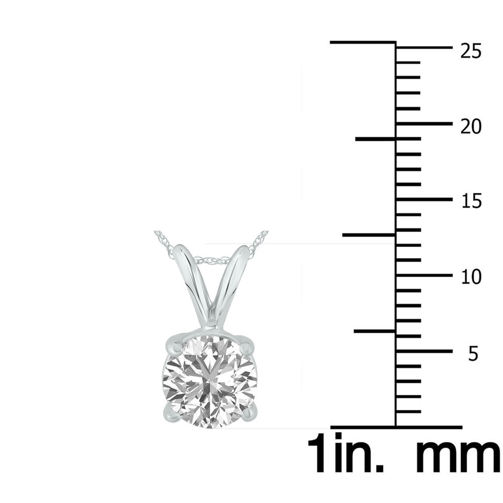szul.com IGI Certified Lab Grown 1 1/10 Carat Diamond Solitaire Pendant in 14K White Gold (J Color, VS2 Clari