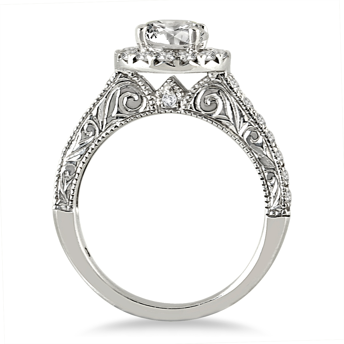 szul.com AGS Certified 1 1/2 Carat TW Halo Diamond Engagement Ring in 14K White Gold (I-J Color, I2-I3 Clarit
