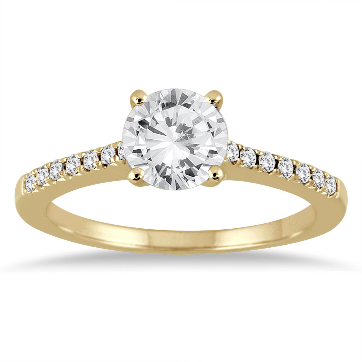 szul.com AGS Certified 1 1/10 Carat TW Diamond Ring in 14K Yellow Gold (I-J Color, I2-I3 Clarity)