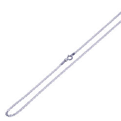 DoubleAccent 14K White Gold 2mm Gucci Star Chain Gucci Flat Chain Necklace  16"